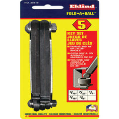 5 Pieces-3/16″-3/8″ Fold Up Style - Ball End Hex Key Set - Exact Tooling