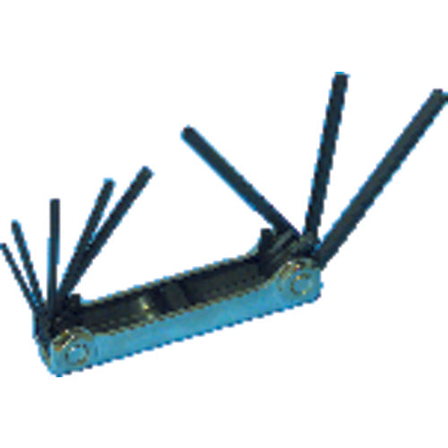 9 Pieces-0.050″-3/16″ Fold Up Style-3 5/8″ Arm-Hex Key Set - Exact Tooling