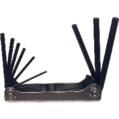 9 Pieces-5/64″-1/4″ Fold Up Style-4 1/4″ Arm-Hex Key Set - Exact Tooling