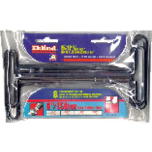 8 Pieces-2.0 mm-10 mm T-Handle Style-6″ Arm-Hex Key Set with Plain Grip - Exact Tooling