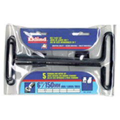 5 Pieces-2.5 mm-6 mm T-Handle Style-6″ Arm-Hex Key Set with Plain Grip - Exact Tooling