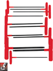 11 Piece - 5/64 - 3/8" T-Handle Style - Ball End Hex Key Set with Cushion Grip - Exact Tooling