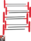 9 Piece - 5/64 - 1/4" T-Handle Style - Hex Key Set with Cushion Grip - Exact Tooling