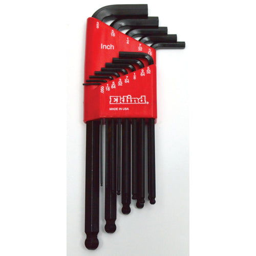 13 Pieces-0.050″-3/8″ Long Arm Style - Ball End Hex Key Set - Exact Tooling