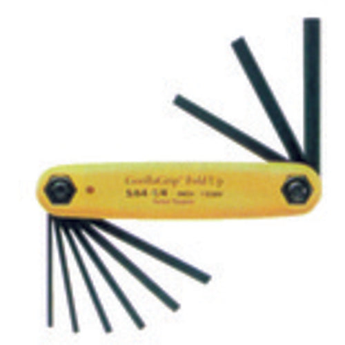 9 Pieces-0.050″-3/16″ Fold Up Style - Hex Key Set - Exact Tooling