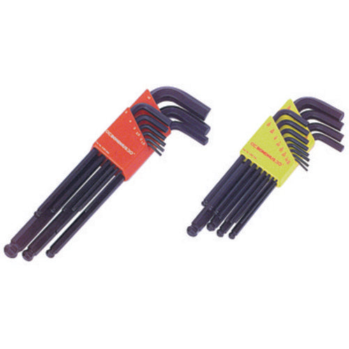 9 Pieces-1.5 mm-10 mm Long Arm Style - Ball End Hex Key Set - Exact Tooling