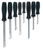 8 Piece - Screwdriver Set - Includes: #1 x 3; 2 x 4; 3 x 6 Phillips; 4"; 6"; 8" Slotted; 3"; 6" Electrician's Round - Exact Tooling