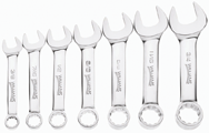 Snap-On/Williams Combination Wrench Set -- 7 Pieces; Chrome 12-Point; Set Includes: 3/8; 7/16; 1/2; 9/16; 5/8; 11/16; 3/4" - Exact Tooling