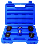 5T Hydraulic Flat Body Cylinder Kit with various height magnetic adapters in Carrying Case - Exact Tooling