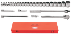 29 Piece - #9323644 - 10 to 21mm - 1/2" Drive - 12 Point - Metric Socket Set - Exact Tooling