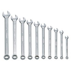 Snap-On/Williams Metric Combination Wrench Set -- 10 Pieces; 12PT Satin Chrome; Includes Sizes: 7; 8; 9; 10; 11; 12; 13; 15; 17mm - Exact Tooling