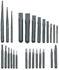 27 Piece Punch & Chisel Set -- #PC27; 3/32 to 1/2 Punches; 1/4 to 1-1/8 Chisels - Exact Tooling