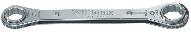 5/8 x 11/16'' - 8-1/8'' OAL - Chrome Plated Straight Ratcheting Box Wrench - Exact Tooling