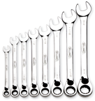 Snap-On/Williams Reverse Ratcheting Wrench Set -- 8 Pieces; 12PT Chrome Plated; Includes Sizes: 5/16; 3/8; 7/16; 1/2; 9/16; 5/8; 11/16; 3/4"; 5° Swing - Exact Tooling