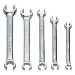 Snap-On/Williams Flare Nut Wrench Set -- 5 Pieces; 6PT Satin Chrome; Includes Sizes: 3/8 x 7/16; 1/2 x 9/16; 5/8 x 11/16; 3/4 x 1; 7/8 x 1-1/8" - Exact Tooling