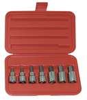 7 Piece - 1/4; 5/16; 3/8; 7/16; 1/2; 9/16; 5/8" - 1/2" Drive - Hex Bit Set - Exact Tooling