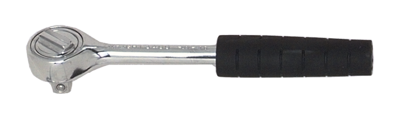 7-1/32" OAL - 3/8'' Drive - Round Head - Reversible Ratchet - Comfortable Grip Handle - Exact Tooling