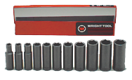 11 Piece - #412 - 3/8 to 1" - 1/2'' Drive - 6 Point - Deep Impact Socket Set - Exact Tooling