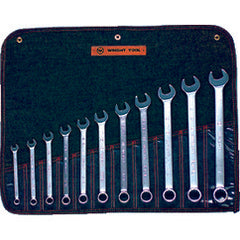 Wright Tool Fractional Combination Wrench Set -- 11 Pieces; 12PT Chrome Plated; Includes Sizes: 3/8; 7/16; 1/2; 9/16; 5/8; 11/16; 3/4; 13/16; 7/8; 15/16; 1"; Grip Feature - Exact Tooling