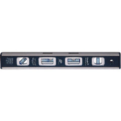 Model EM8112–12″ Length–4 Vials (1 Plumb, 1 Level, 1 45°, 1 Vari-Pitch) - Magnetic Toolbox Level - Exact Tooling