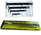 4 Piece - 6; 12; 16 & 20" - Solid Steel - Pry Bar Set - Exact Tooling