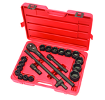 21 Piece - TEKTON - 3/4" Drive Impact Socket Set Forged and Hardened Chrome Vanadium Steel Construction; Corrosion-Resistant Black Phosphate Finish; 6 Point Impact Sockets; Non-Slip; Knurled Handle Grip; Opti-Drive Socket Design - Exact Tooling