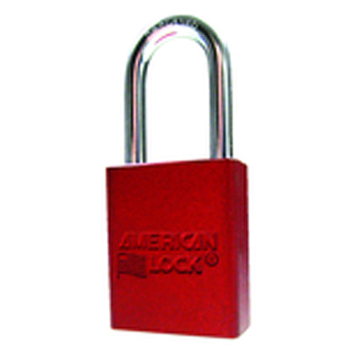Aluminum Padlock 1 1/2″ Body Width; Keyed: Different; Red - Exact Tooling