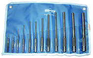 12 Piece Regular & Long Pin Punch Set -- 1/16 to 1/2'' Diameter - Exact Tooling