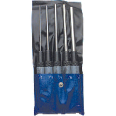 5 Pieces Long Drive Pin Punch Set - Model HMC–016; 1/8″ to 3/8″ Diameter - Exact Tooling