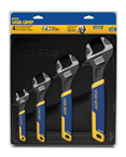 4 Piece - Adjustable Wrench Set with Comfort Grip - Exact Tooling