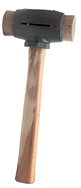 Rawhide Hammer with Face - 4 lb; Wood Handle; 2'' Head Diameter - Exact Tooling