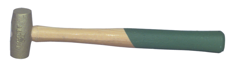 Hackett Brass Brass Hammer -- 5 lb; Hickory Handle; 1-3/4'' Head Diameter - Exact Tooling