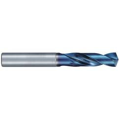 19/32″ Dia. × 16 mm Shank × 56 mm Flute Length × 114 mm OAL, Stub, 135°, Aqua Revo D, 2 Flute, External, Solid Carbide Drill - Exact Tooling