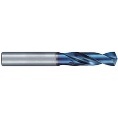 #20 Dia. × 6 mm Shank × 24 mm Flute Length × 62 mm OAL, Stub, 135°, Aqua Revo D, 2 Flute, External, Solid Carbide Drill - Exact Tooling