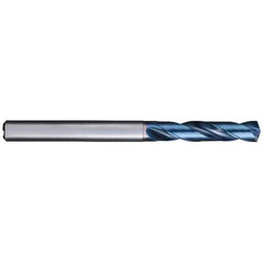 5.3 mm Dia. × 6 mm Shank × 28 mm Flute Length × 66 mm OAL, 3XD, 140°, Aqua Revo D, 2 Flute, Internal, Solid Carbide Drill - Exact Tooling