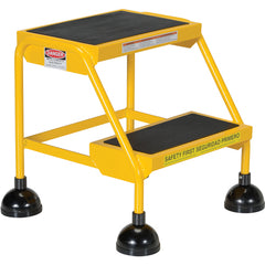 Spring Loaded Roll Ladder 2 Step Yellow - Exact Tooling