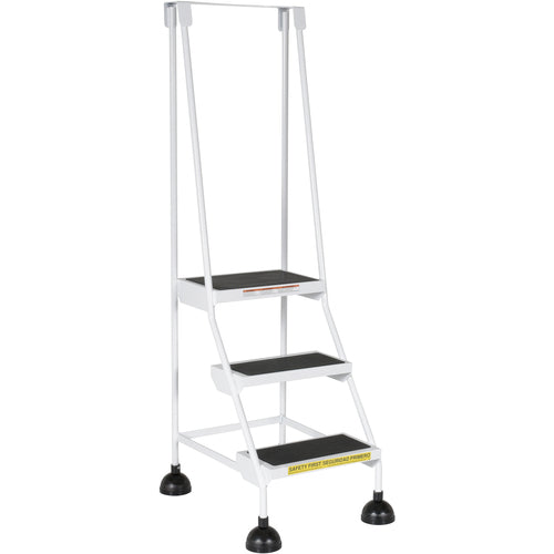 Spring Loaded Roll Ladder 3 Step White - Exact Tooling