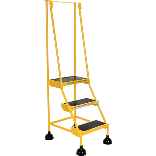 Spring Loaded Roll Ladder 3 Step Yellow - Exact Tooling