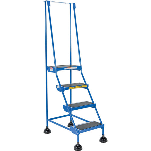 Spring Loaded Roll Ladder 4 Step Blue - Exact Tooling
