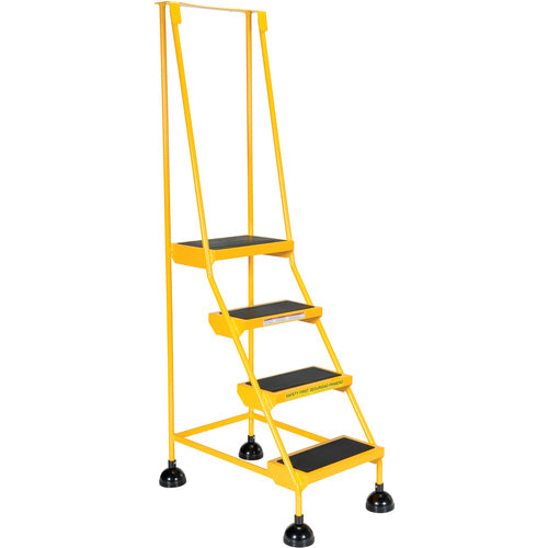 Spring Loaded Roll Ladder 4 Step Yellow - Exact Tooling