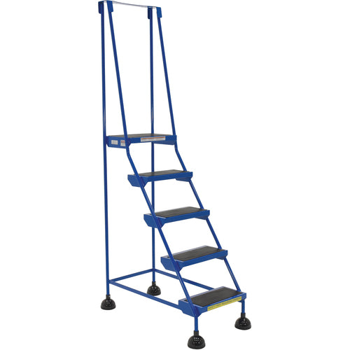 Spring Loaded Roll Ladder 5 Step Blue - Exact Tooling