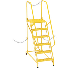 ‎Semi-Trailer Access Ladder - 6-Grip Step Yellow - 350# - Exact Tooling
