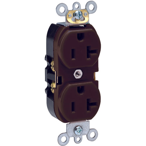20 A; 125 Volt; NEMA 5-20R; 3W; Straight Blade Wiring Device - Brown - Exact Tooling