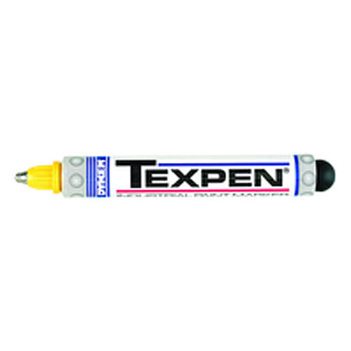 Texpen Medium Marker - Stainless Steel Ball Tip - Yellow - Exact Tooling