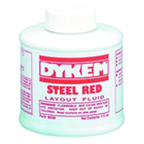 Layout Fluid - Brush-in-Cap Bottle - Red - 4.0 oz - Exact Tooling