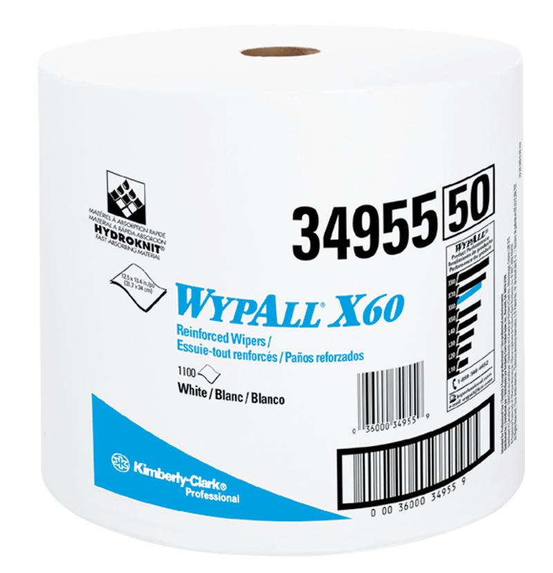 12.5 x 13.4'' - Package of 1100 - WypAll X60 Jumbo Roll - Exact Tooling