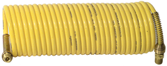 #N38-25A - 3/8 MPT x 25 Feet - Yellow Nylon - 1-Swivel x 1- Rigid Fitting(s) - Recoil Air Hose - Exact Tooling