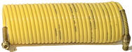 #N38-12A - 3/8 MPT x 12 Feet - Yellow Nylon - 1-Swivel x 1- Rigid Fitting(s) - Recoil Air Hose - Exact Tooling