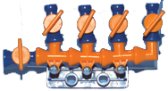 Coolant Hose System Component - 1/4 ID System - 1/4" Total Flow Control Manifold w/5 valves (Pack of 1) - Exact Tooling