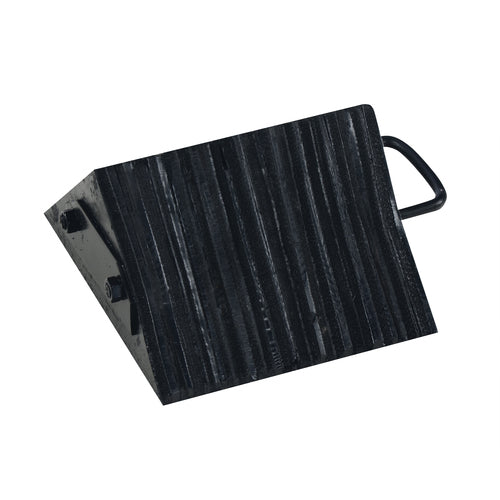 Laminated Rubber Wheel Chock 9.5 × 10.125 × 5.5 - Exact Tooling